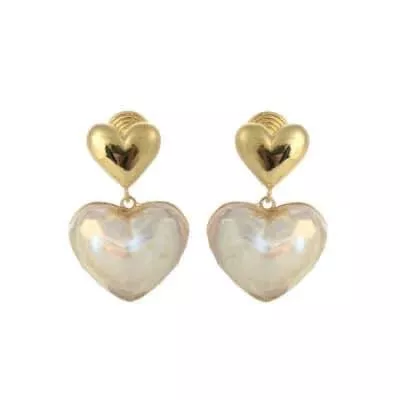 簡約愛心珍珠耳環