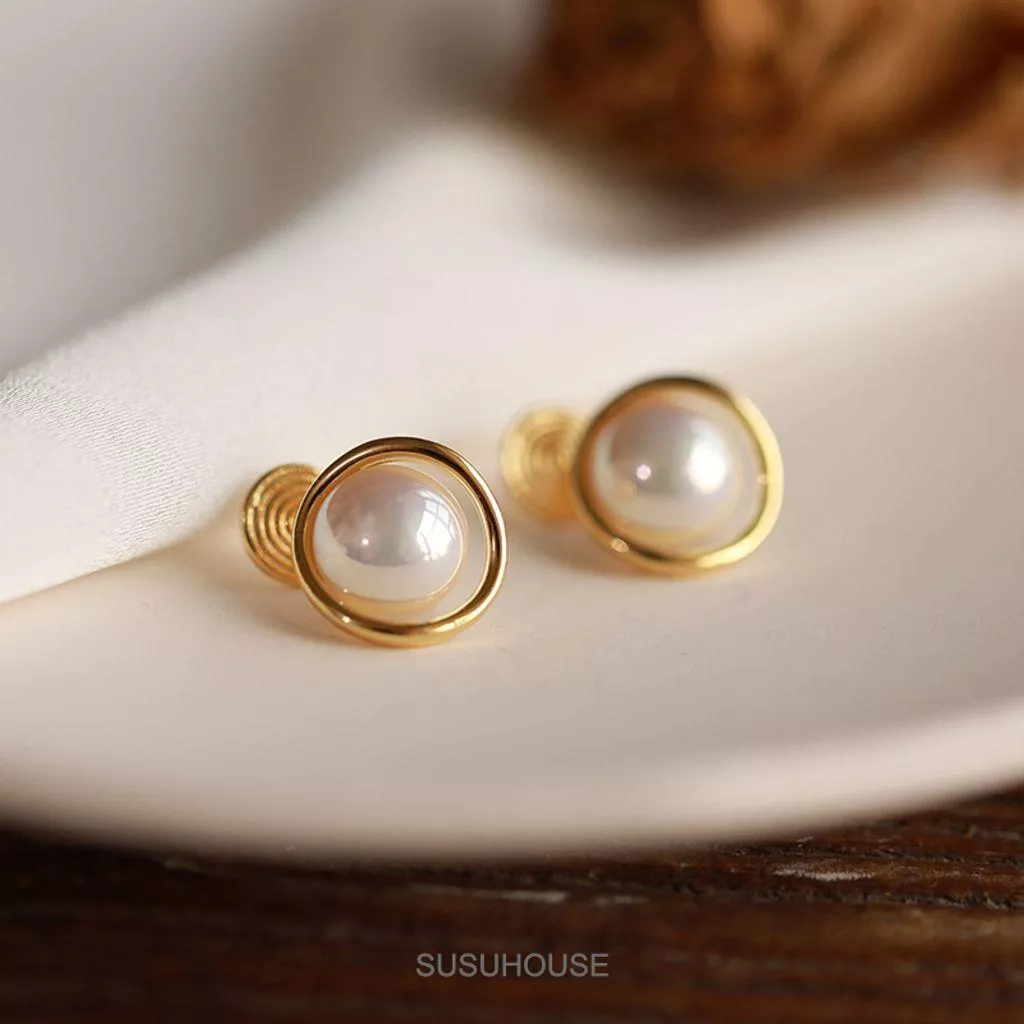 法式簡約大方珍珠耳夾