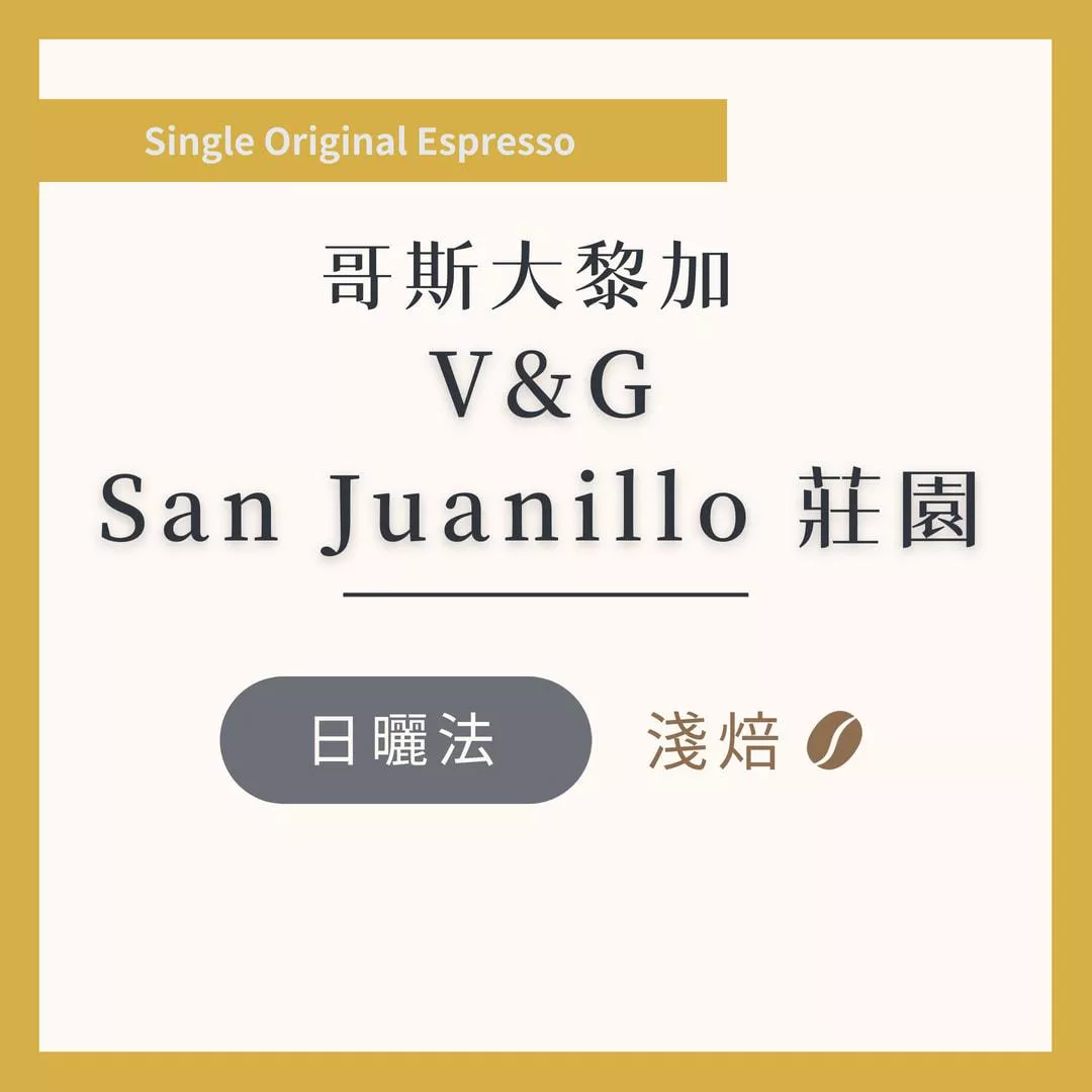 哥斯大黎加 V&amp;G San Juanillo 莊園 H1 日曬 淺焙