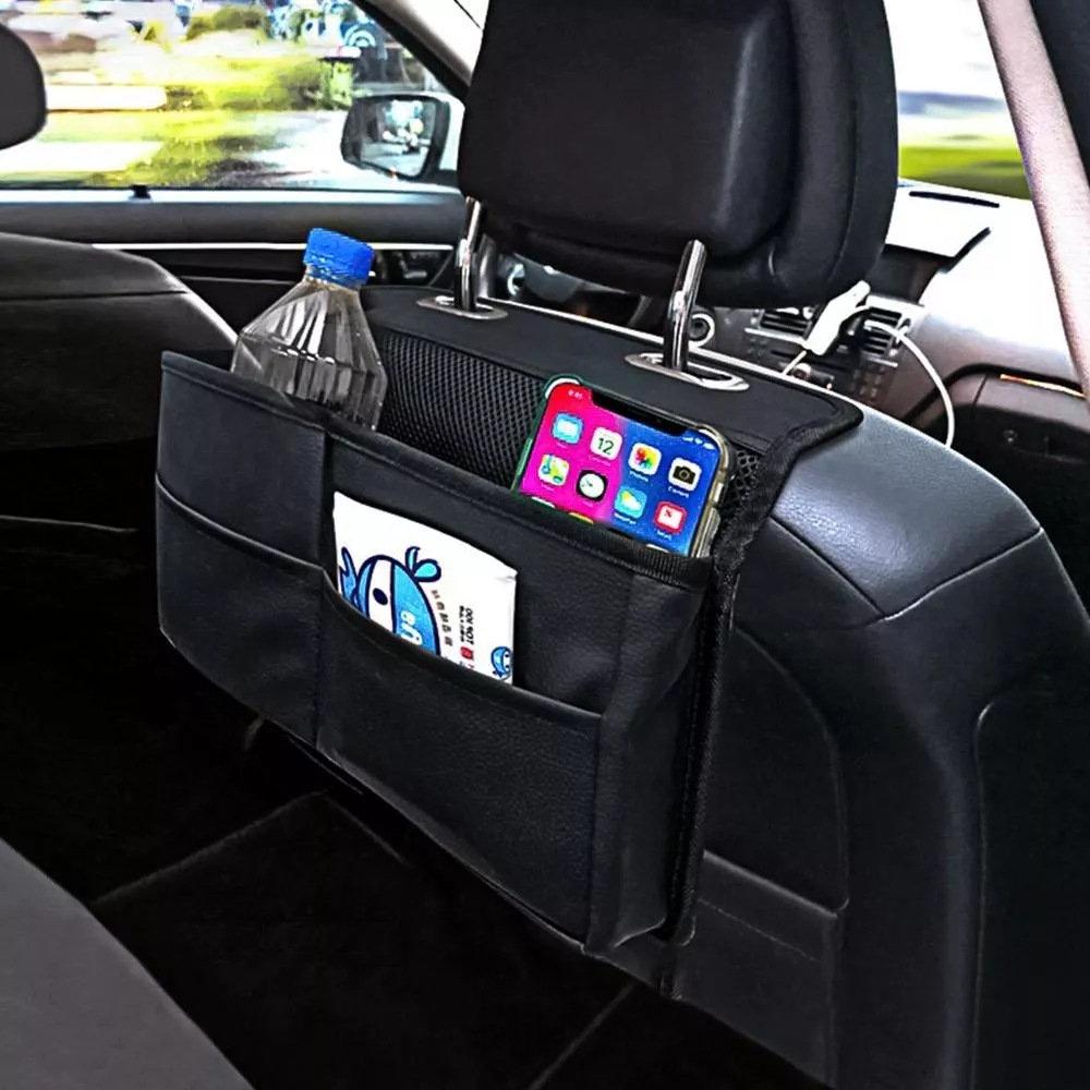 【CARAC】3D立體皮革椅背收納袋 AI74035G 車用收納 收納袋 椅背收納 SD