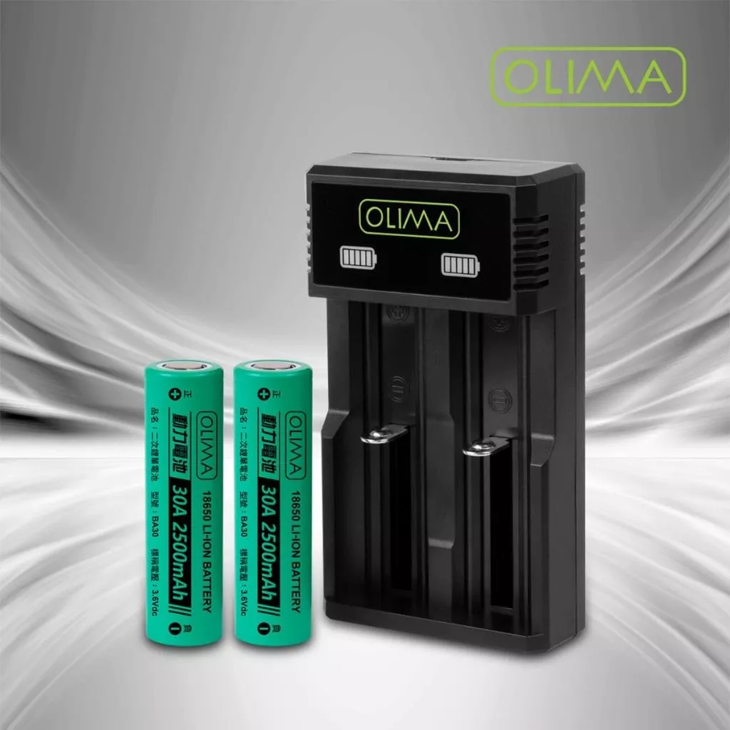 OLIMA 30A 18650 2500mAh鋰電池 電池 充電電池 露營 頭燈 海釣 腳踏車 充電器 打蠟機 N08