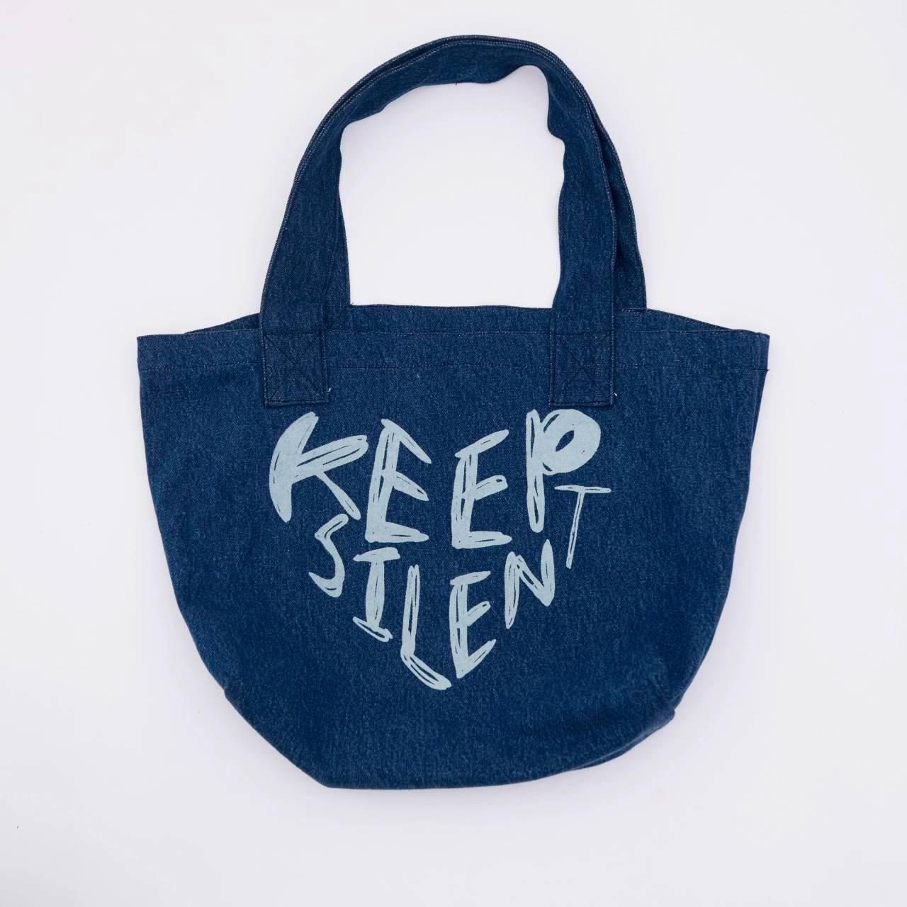 💖預購  ORM 個人品牌  KEEPSILENT hhh TOTE  Denim 手提包    我們的秘密   TheSecretofUs  lingorm  