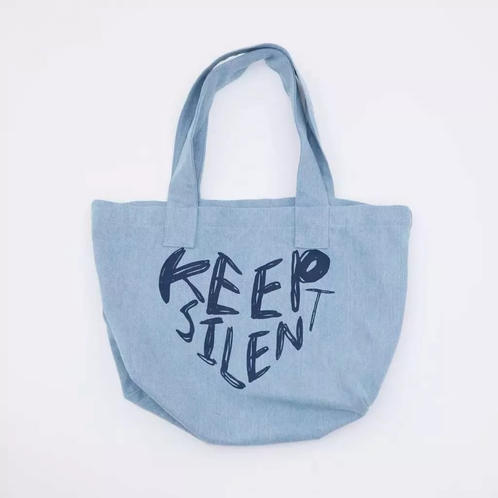 💖預購  ORM 個人品牌  KEEPSILENT hhh TOTE  Denim 手提包    我們的秘密   TheSecretofUs  lingorm  