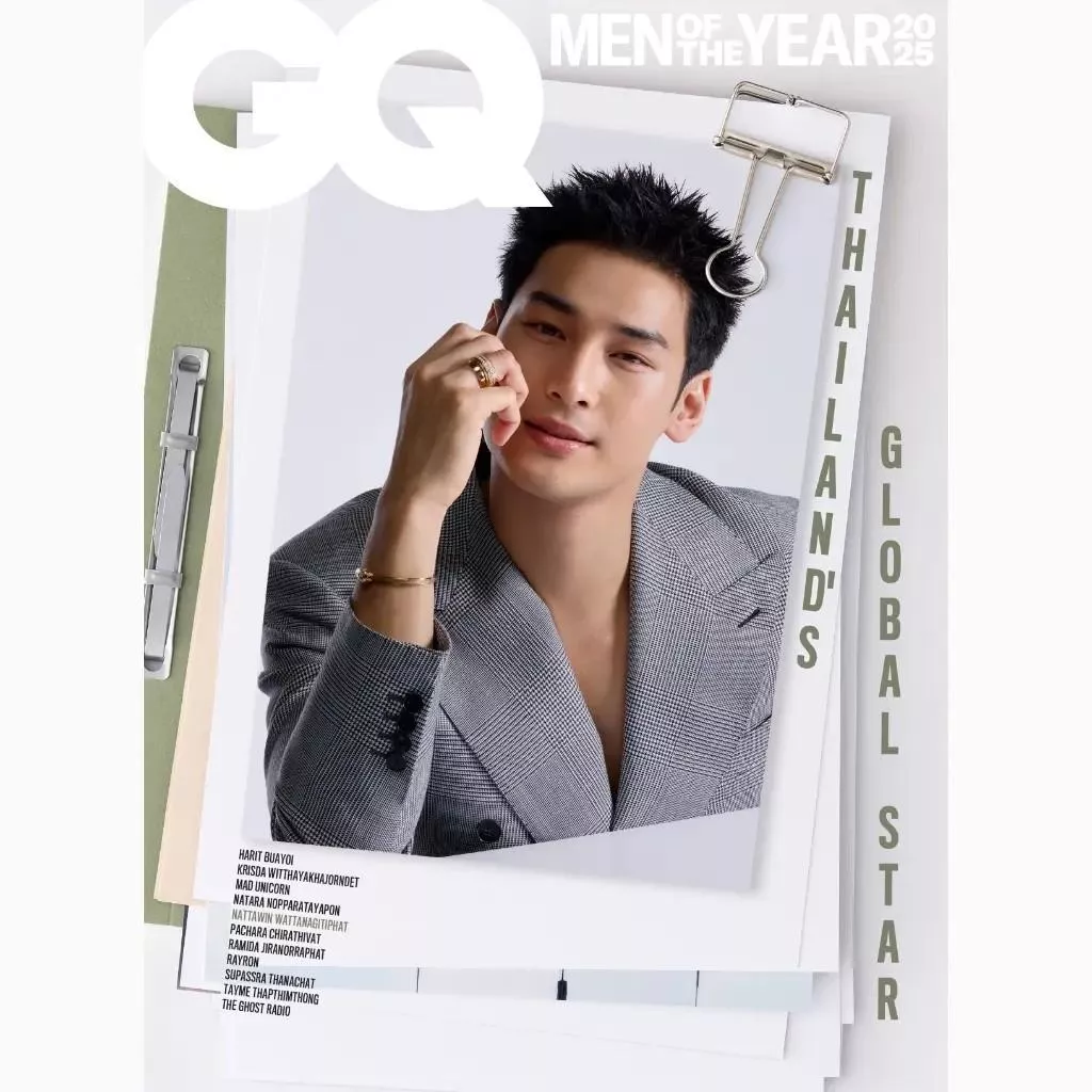 預購2026/1月中旬到貨   GQTHAILAND​ 雜誌  泰國 ApoNattawin 封面-----   Shine The Series**** 黑幫少爺愛上我 mileapo