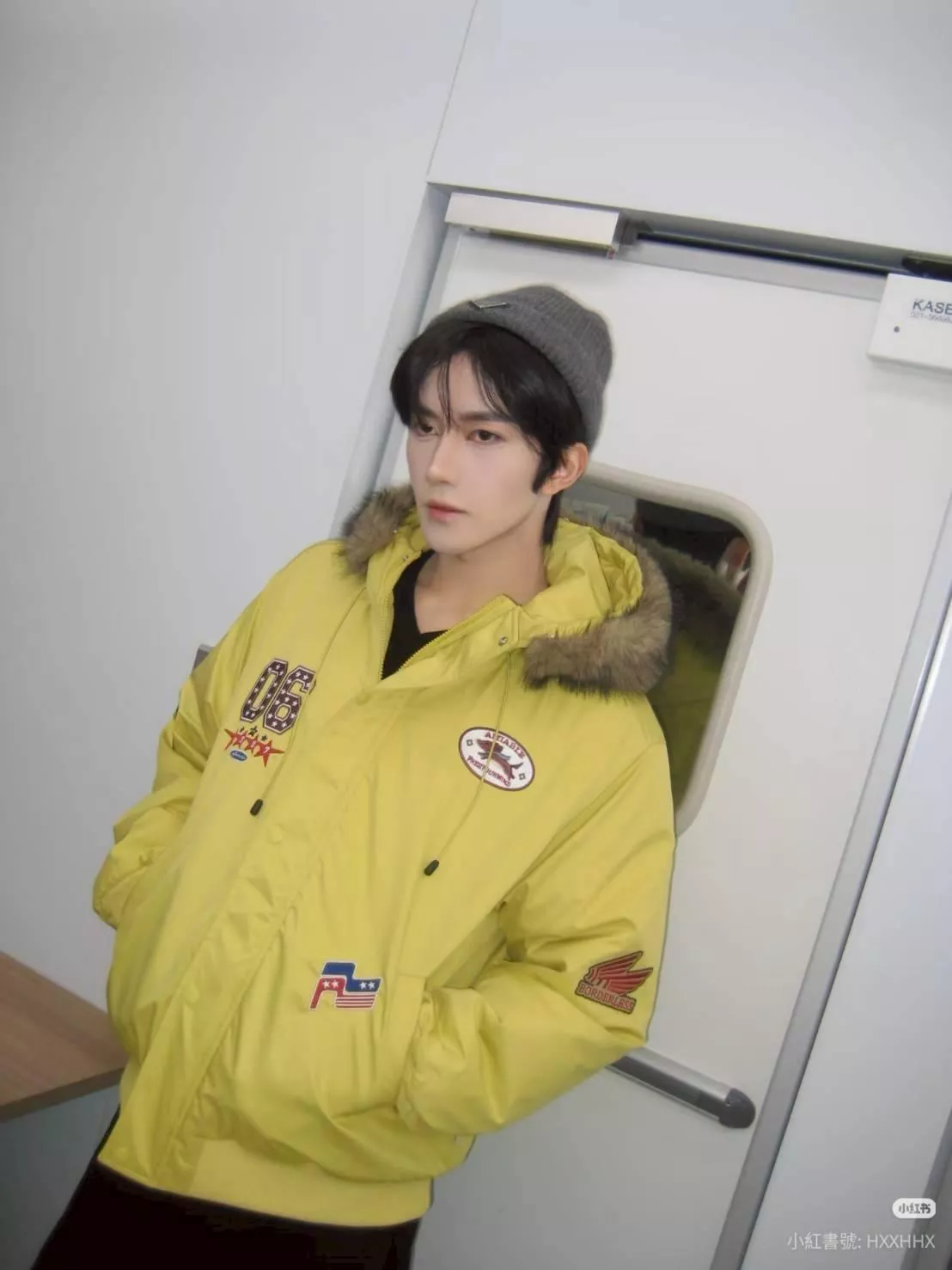 官方預售款  垂涎  黃星邱鼎杰  官方正品F426美式連帽毛領外  套-棉服版