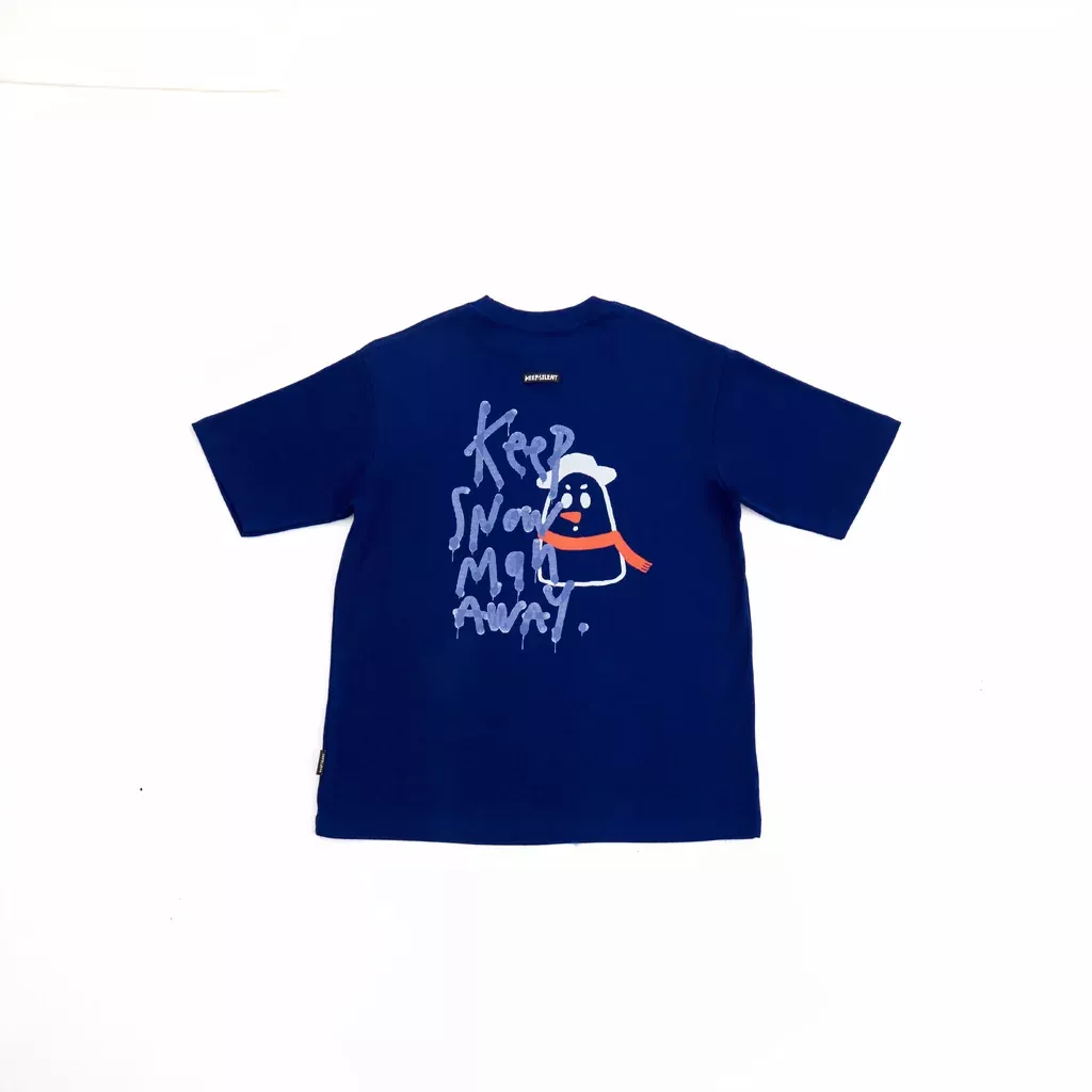 ⛔1/18可預購    預計約60天到貨 ORM  KEEPSILENT  KEEP SNOWMAN  - 藍色T恤