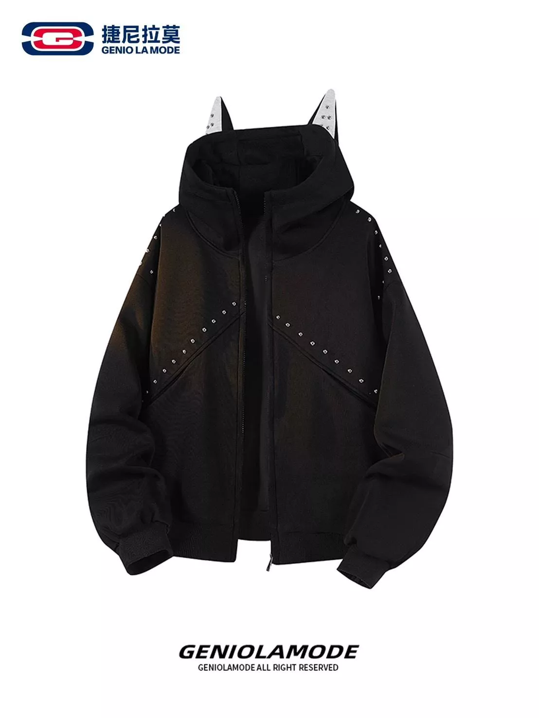 預購20天到貨  派GENIOLAMODE美式鉚釘拼接外套