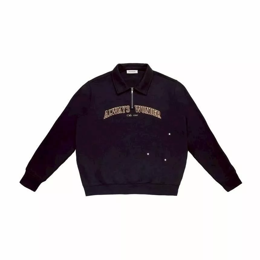 ⛔群組+1預購下單區 a預購30天到貨   G1227  AlwaysWonder | the class of 00k  Campus Half-Zip Sweater | Navy Ink