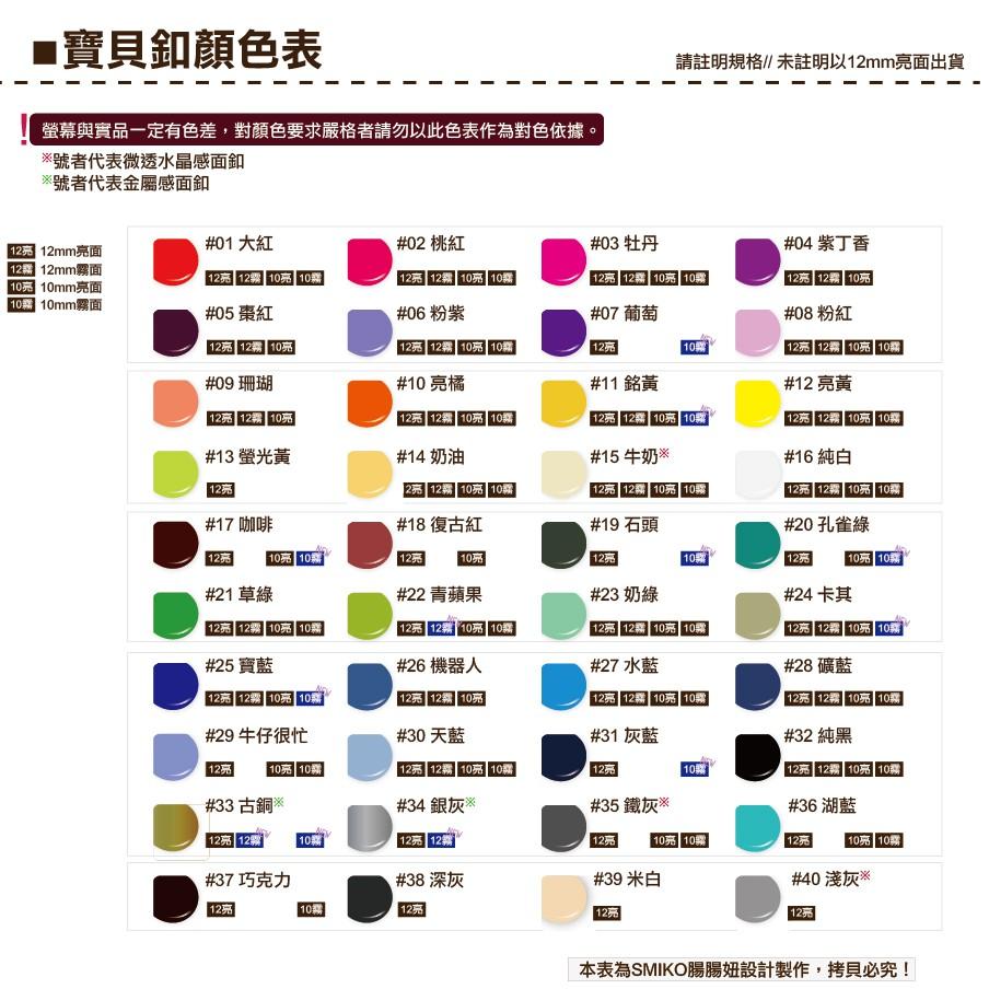 Smiko腸腸妞【K13100】10/12 亮/霧 塑膠四合扣 鈕扣/扣子/DIY/手作/圍兜/四合釦/寶貝釦/塑膠扣