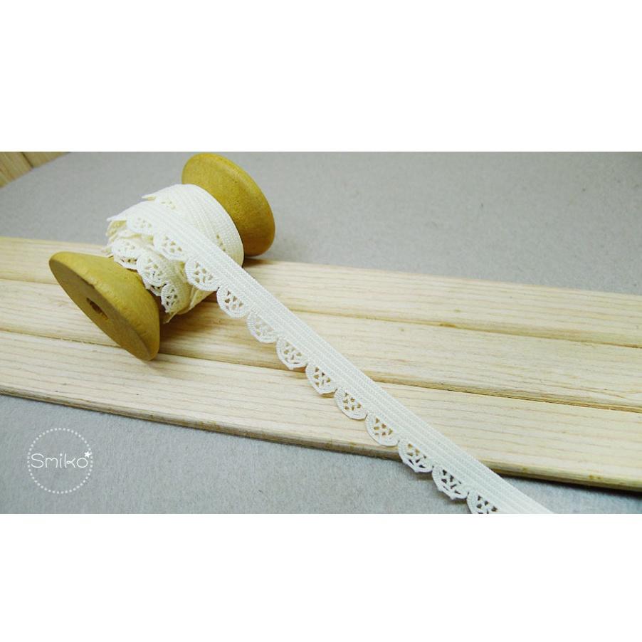 Smiko腸腸妞【5R2U06】11mm本白波浪洞洞彈力花邊 織帶/緞帶蝴蝶結/包裝/DIY/手作