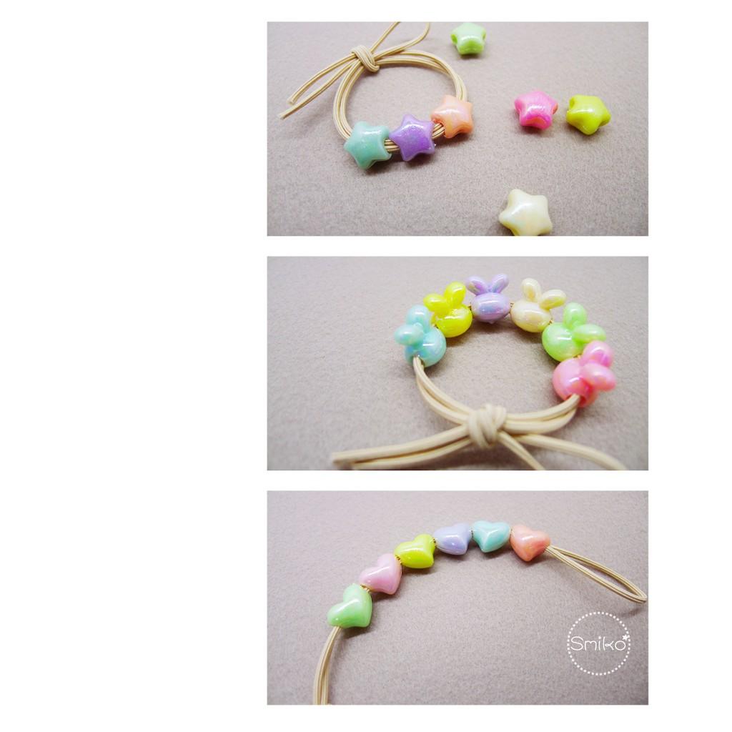 Smiko腸腸妞【5K1F09】(孔4mm)幻彩馬卡龍壓克力串珠材料 珠珠/手環/手鍊/手作/DIY