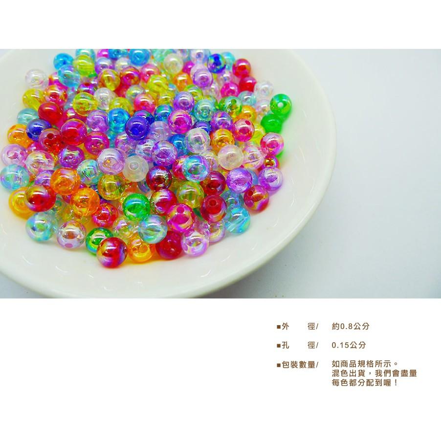 Smiko腸腸妞【5K1F06】(孔1.5mm)8mm幻彩晶透壓克力串珠材料 珠珠/手環/手鍊/手作/DIY