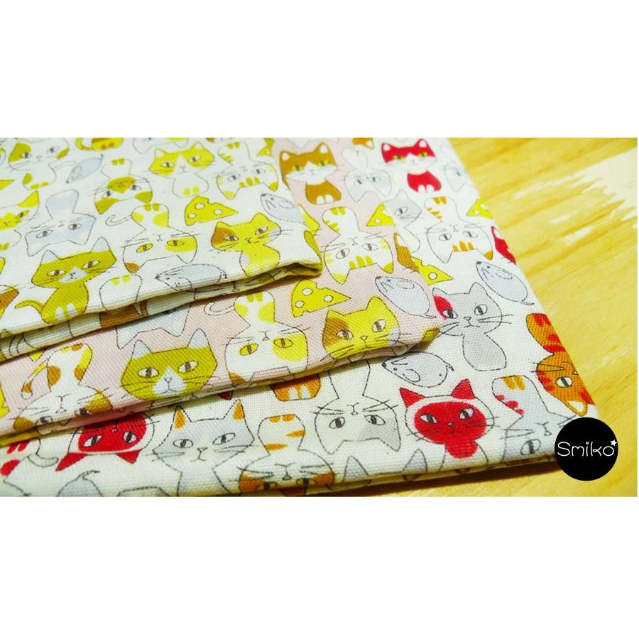 Smiko腸腸妞【6C7286】(日本製)無辜貓咪坐好好二重紗 布料/寶寶/純棉/紗布/二重紗/嬰兒/口水巾