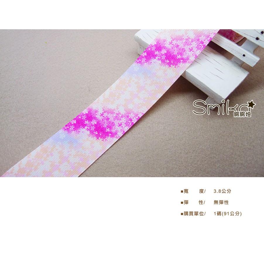 Smiko腸腸妞【5R1W06】38mm櫻花漸層和風螺紋緞帶 串珠/手作/寶寶/DIY/織帶/口罩繩