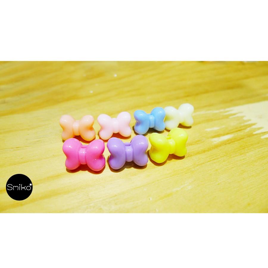 Smiko腸腸妞【5K7305】10X14mm蝴蝶結//孔1.5mm馬卡龍色串珠材料 珠珠/手環/手鍊/項鍊/DIY