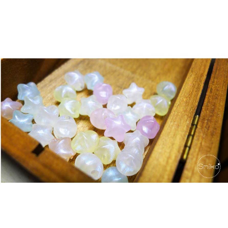 新品上架💗11mm珠光小星星可愛串珠 珠子/串珠手工藝/項鍊/首飾/手作珠寶/珠子/DIY/彩色珠子/珠寶材料