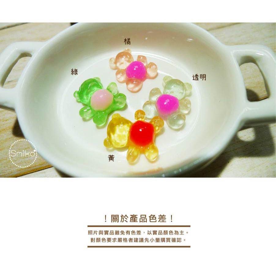 Smiko腸腸妞🌟28mm夜光款平底可愛小熊熊貼片 平底貼飾 髮夾 髮飾DIY 平底扣 樹脂貼片 飾品配件