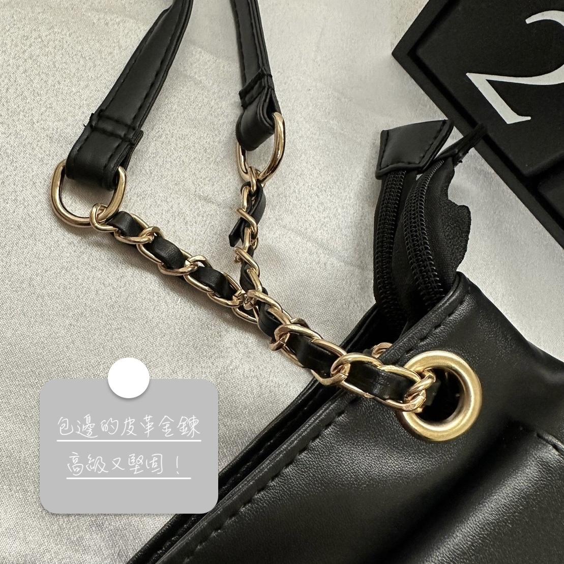 法式金釦軟皮托特包