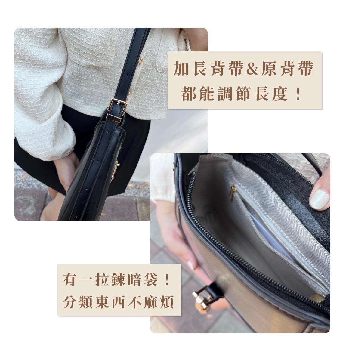 法式精緻黑色腋下托特包