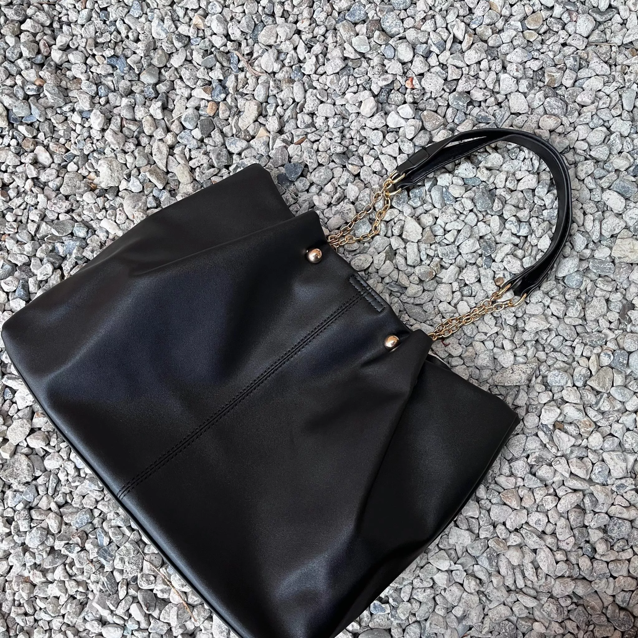 法式皮革鏈條托特包