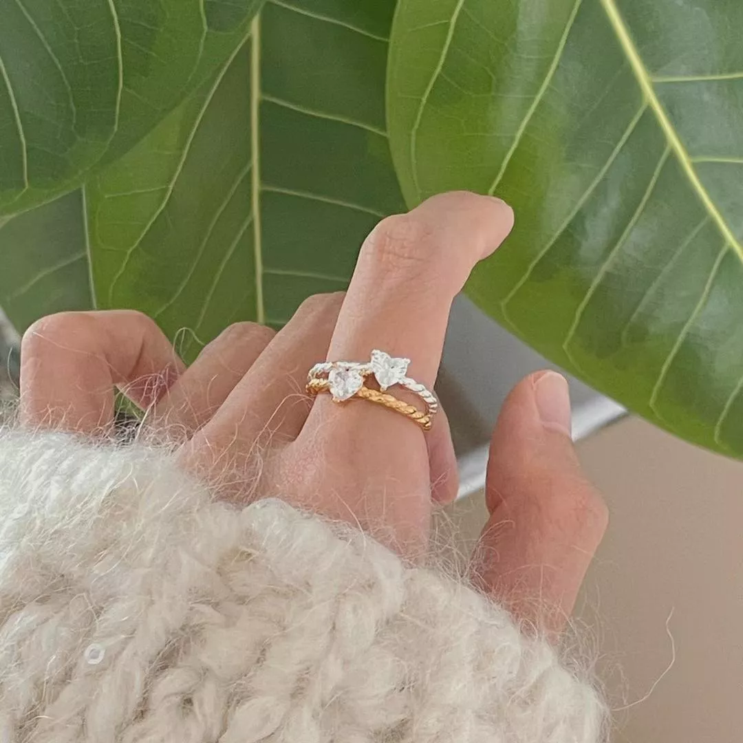 May04-925純銀麻花愛心戒指 (2color)