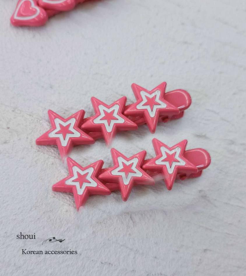 pink girl heart stars| 邊夾壓夾