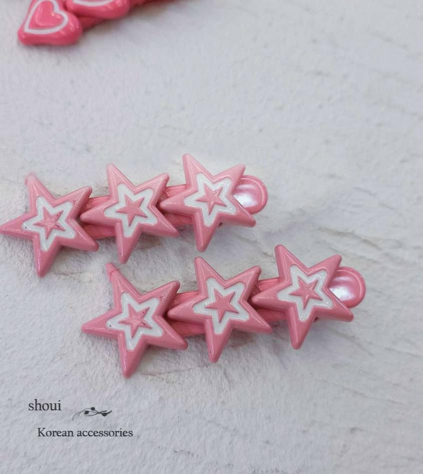 pink girl heart stars| 邊夾壓夾