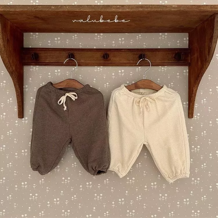 大地色百搭休閒純棉束口褲