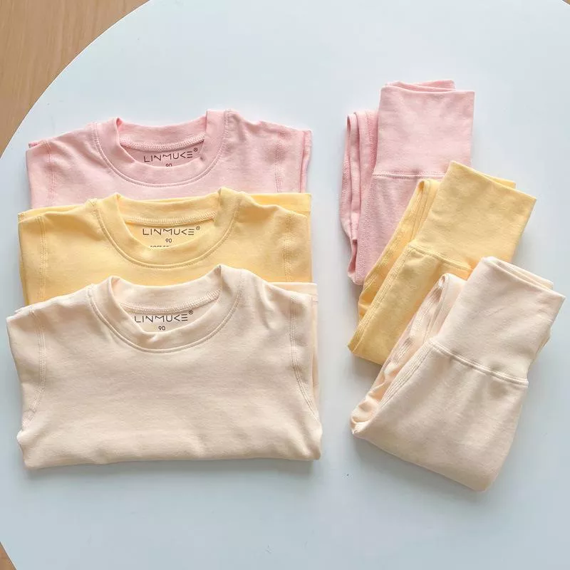 雙面磨毛純棉素色長袖高腰護肚家居服