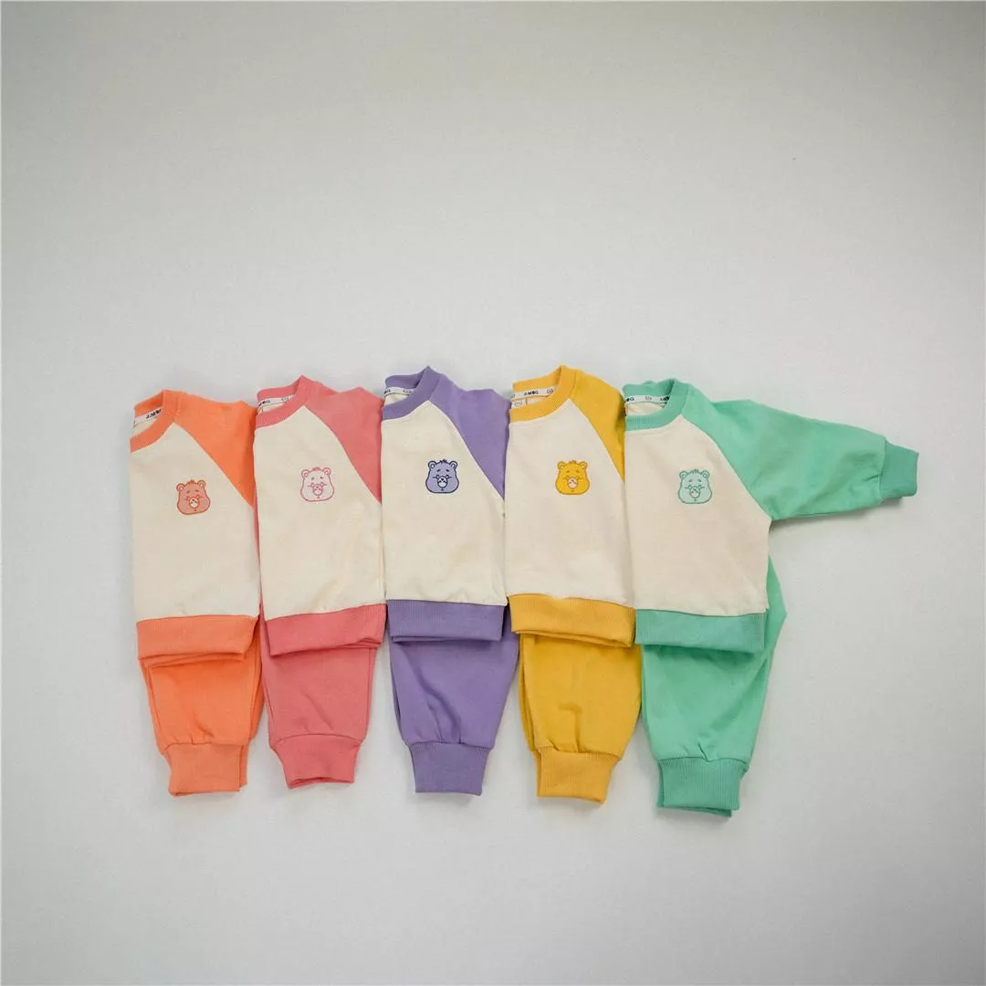 可愛小熊刺繡運動套裝