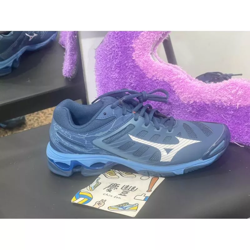 慶豐體育👟 【MIZUNO 美津濃】WAVE VOLTAGE 男排球鞋-訓練 運動 美津濃 墨藍白V1GA216021