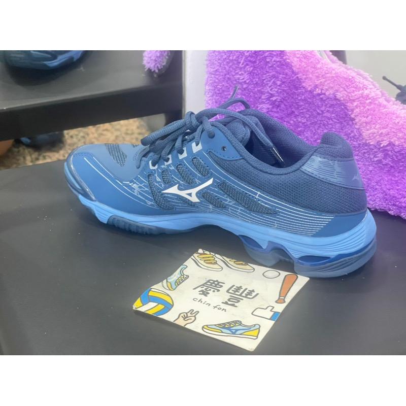 慶豐體育👟 【MIZUNO 美津濃】WAVE VOLTAGE 男排球鞋-訓練 運動 美津濃 墨藍白V1GA216021