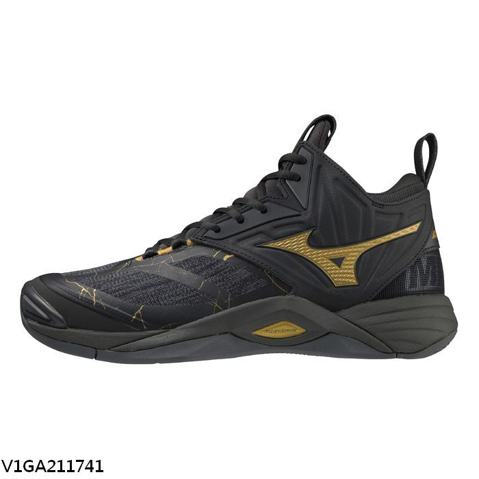 慶豐體育👟美津濃 mizuno 排球鞋 WAVE MOMENTUM 2 MID V1GA211741 黑金 高筒