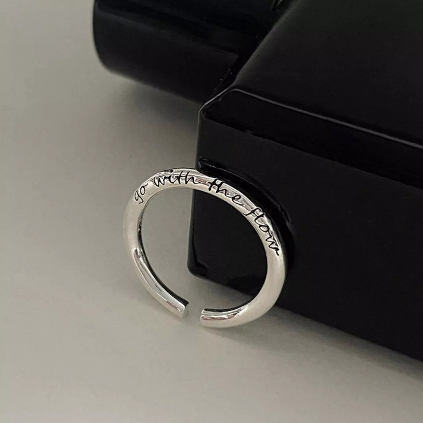 [925純銀]刻字英文戒指(銀）