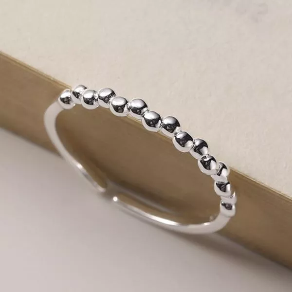 [925純銀]簡約圓珠戒指