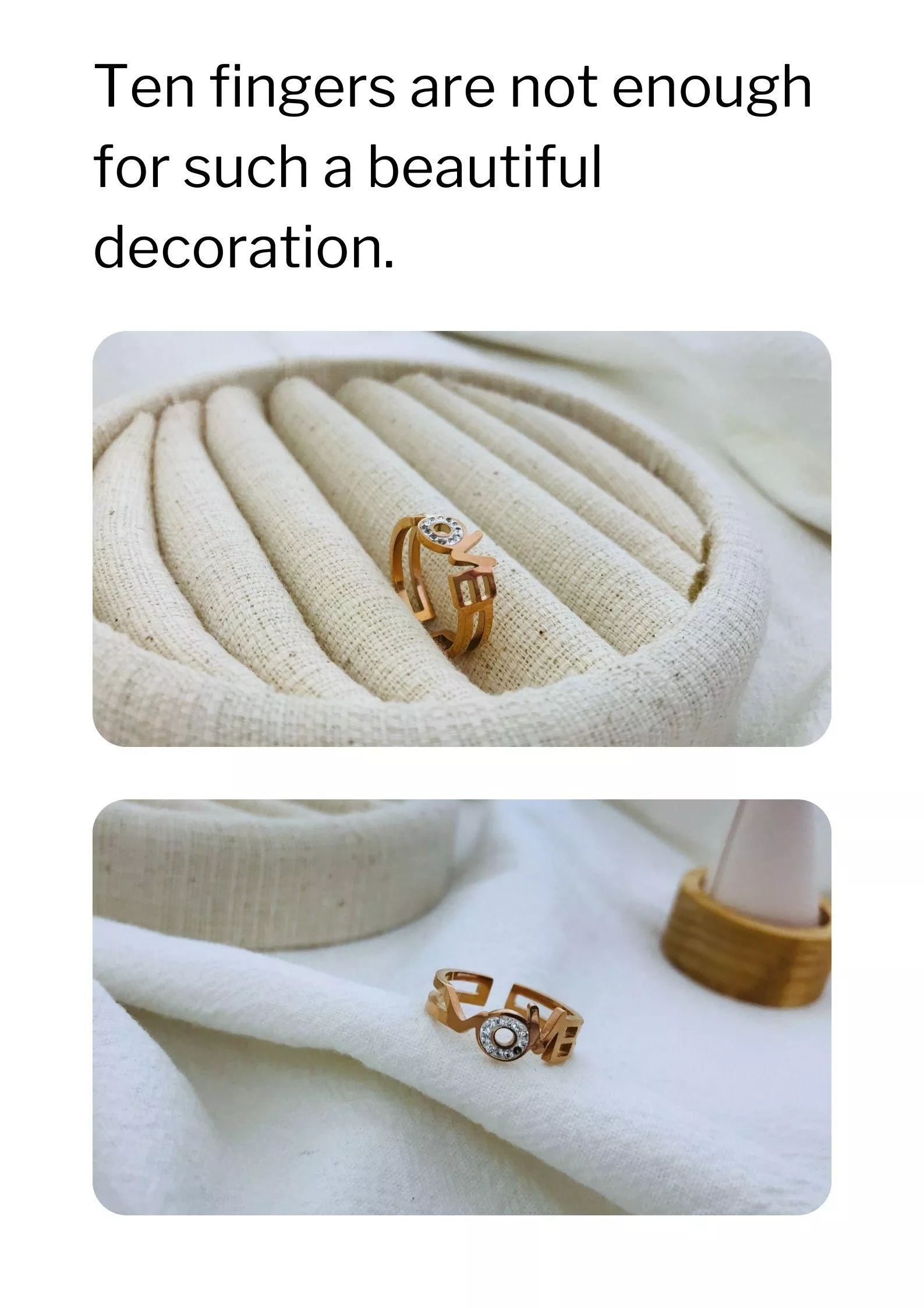 「如果愛是永恆,那它應該長這樣。」 這款戒指的線條有點像翻騰的情緒,又像把心輕輕包住的樣子。鈦鋼的堅硬與不褪色,讓它很適合象徵某種承諾——給自己、給對方、或給那份正在好好努力的愛。 戴起來有存在感但不誇張,穿牛仔外套、素 T、寬褲、甚至裙裝都能搭,不用想太多就好看。是一種很默默卻很穩定的陪伴感。