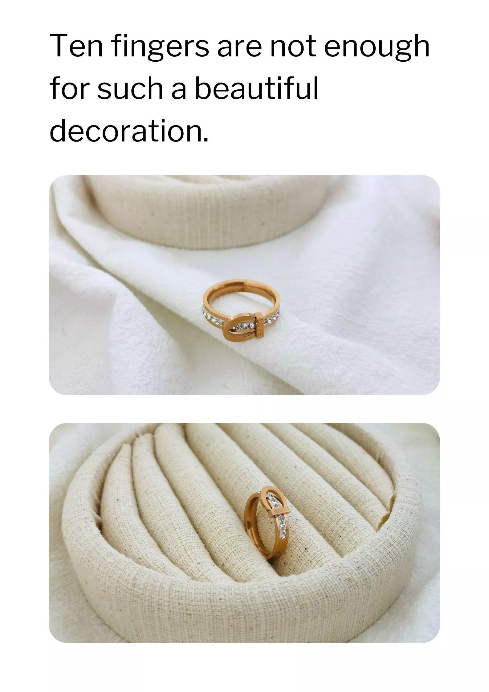 「愛不是都順順的，有時候就是這樣亂七八糟，但還是放不下。」 這款戒指把“情勒”變成一種藝術感，用金屬的扭結呈現那種拉扯、糾結、卻依然選擇靠近的情緒。 鈦鋼的厚實感讓手指看起來更利落，搭皮夾克、oversize T-shirt、深色穿搭都超有 vibe。它不是可愛路線，是「我就是有點叛逆，但我坦然」的那種氣場。