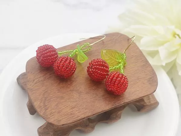 初夏櫻桃 • 垂墜耳環