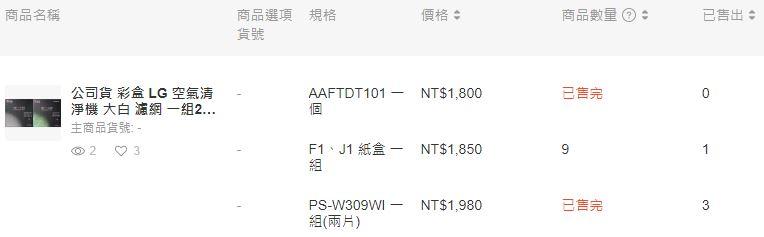 LG 空氣清淨機 (大白) 抗敏HEPA濾網 PS-W309WI 彩盒濾網 AS401WWF1 AS401WWJ1公司貨