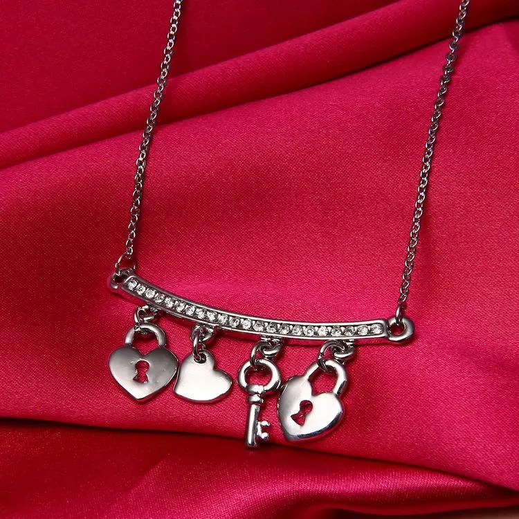 【超值項鍊】心之鎖浪漫愛心鎖頭氣質鎖鍊短款項鍊