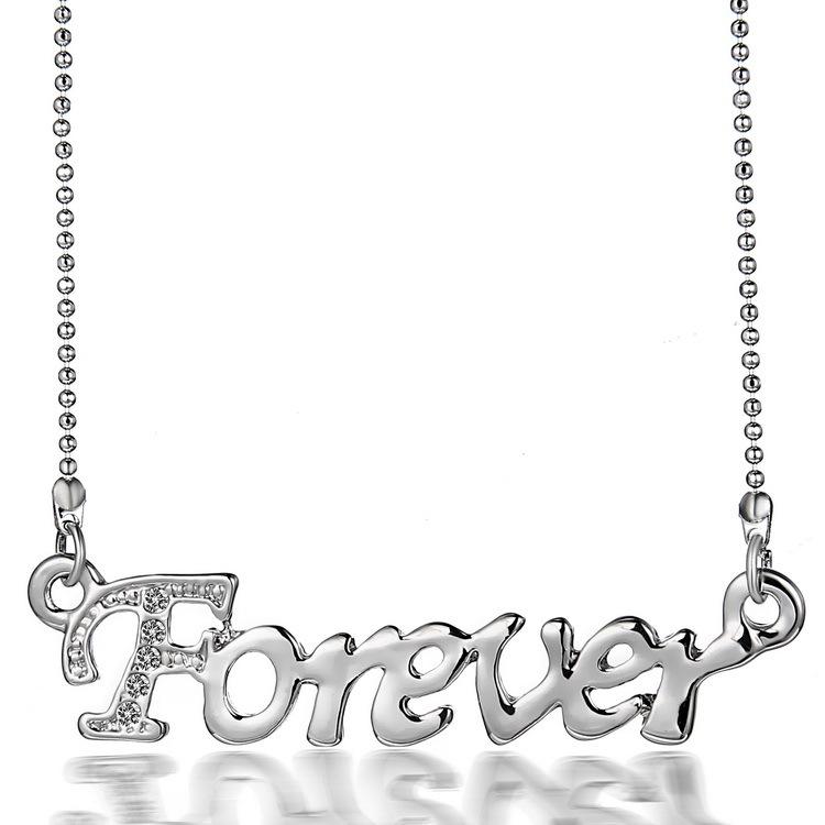 【超值項鍊】FOREVER氣質個性字母短項鍊鎖骨鍊