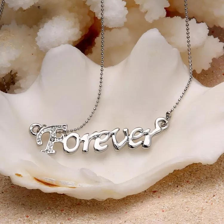 【超值項鍊】FOREVER氣質個性字母短項鍊鎖骨鍊