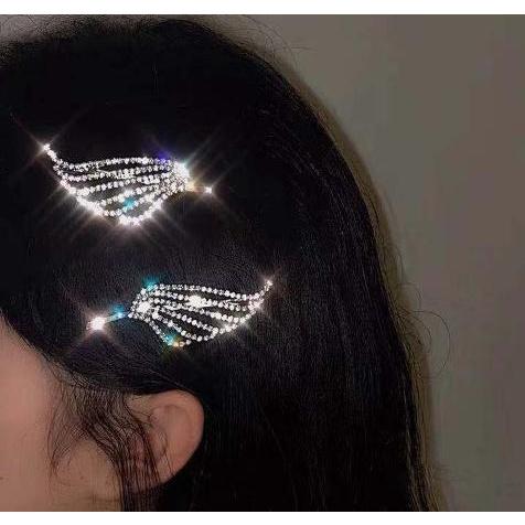 【Alisa 韓國飾品】現貨🍀天使之翼水鑽一字夾 髮夾批發  飾品批發商品如說明