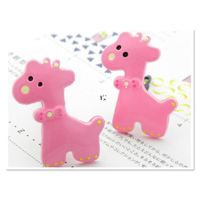 【Alisa 韓國飾品】現貨🍀9070821趣味可愛長頸鹿兒童壓克力造型髮夾