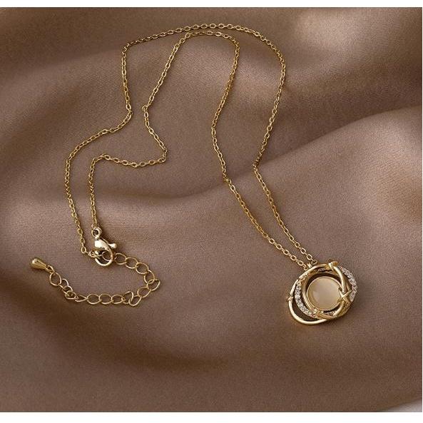 【Alisa 韓國飾品】現貨滿200不含運出貨🍀16169貓眼石星球項鍊 項鍊批發  飾品批發商品如說明