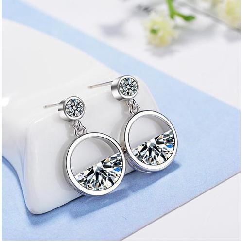 【Alisa 韓國飾品】現貨🍀 ED540一汪清泉圓環鋯石耳釘 耳環批發  飾品批發商品如說明