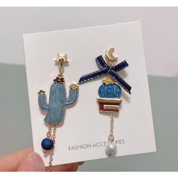 【Alisa 韓國飾品】現貨🍀 H4505趣味仙人掌耳夾 耳環批發  飾品批發商品如說明