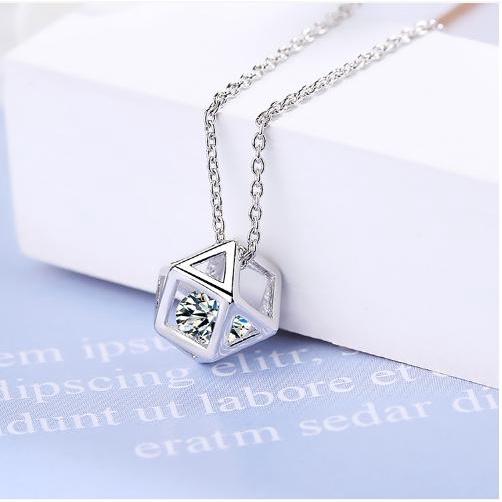 【Alisa 韓國飾品】現貨🍀 DZ402愛情魔方鋯石球項鍊 項鍊批發  飾品批發商品如說明