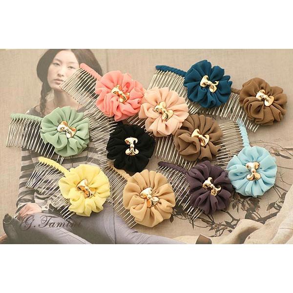 【Alisa 飾品】現貨🍀韓國氣質花朵髮梳不挑色調隨機出貨 髮飾批發 飾品批發