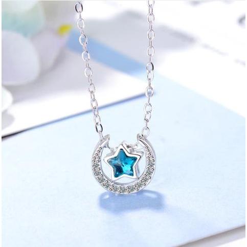 【Alisa 韓國飾品】現貨🍀DZ332韓風時尚 燦爛銀河五角星鋯石鎖骨鍊 項鍊批發 飾品批發